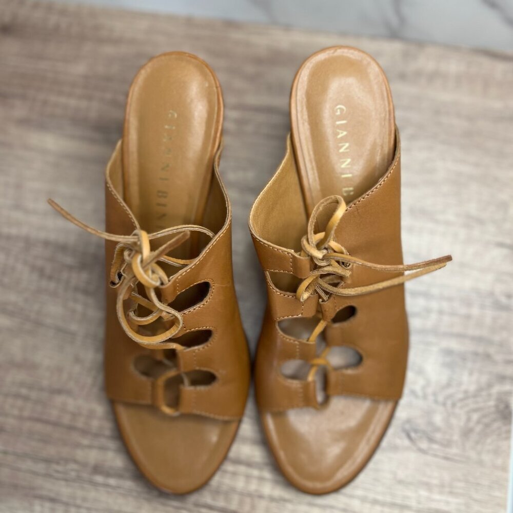 Gianni Bini Brown Lace Up Heel - Picture 5 of 13